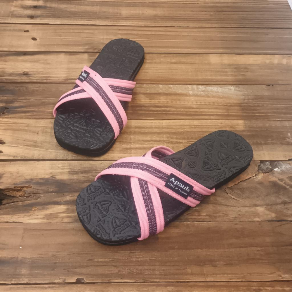 【APAUL雅鉑】22305 四色-經典雙色交叉拖鞋 雅鉑立體紋交叉拖鞋 橡膠拖鞋-細節圖5