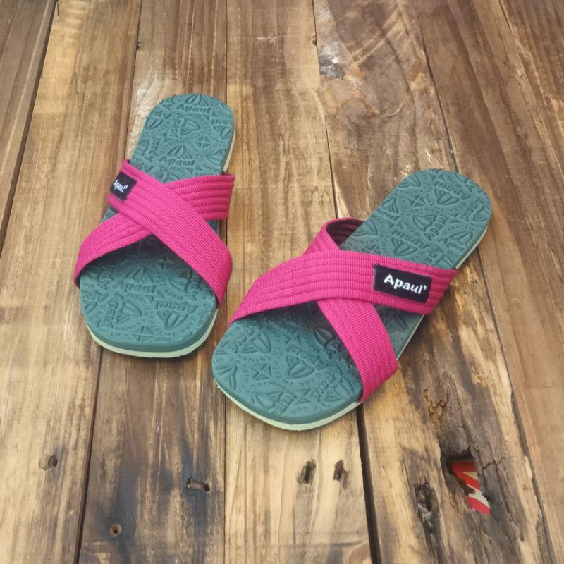 【APAUL雅鉑】22303-5 四色-經典交叉拖鞋 雅鉑紋交叉拖 橡膠拖鞋-細節圖3