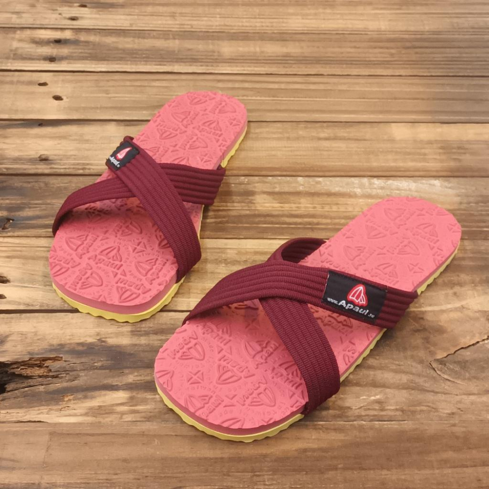 【APAUL雅鉑】22303-5 四色-經典交叉拖鞋 雅鉑紋交叉拖 橡膠拖鞋-細節圖5