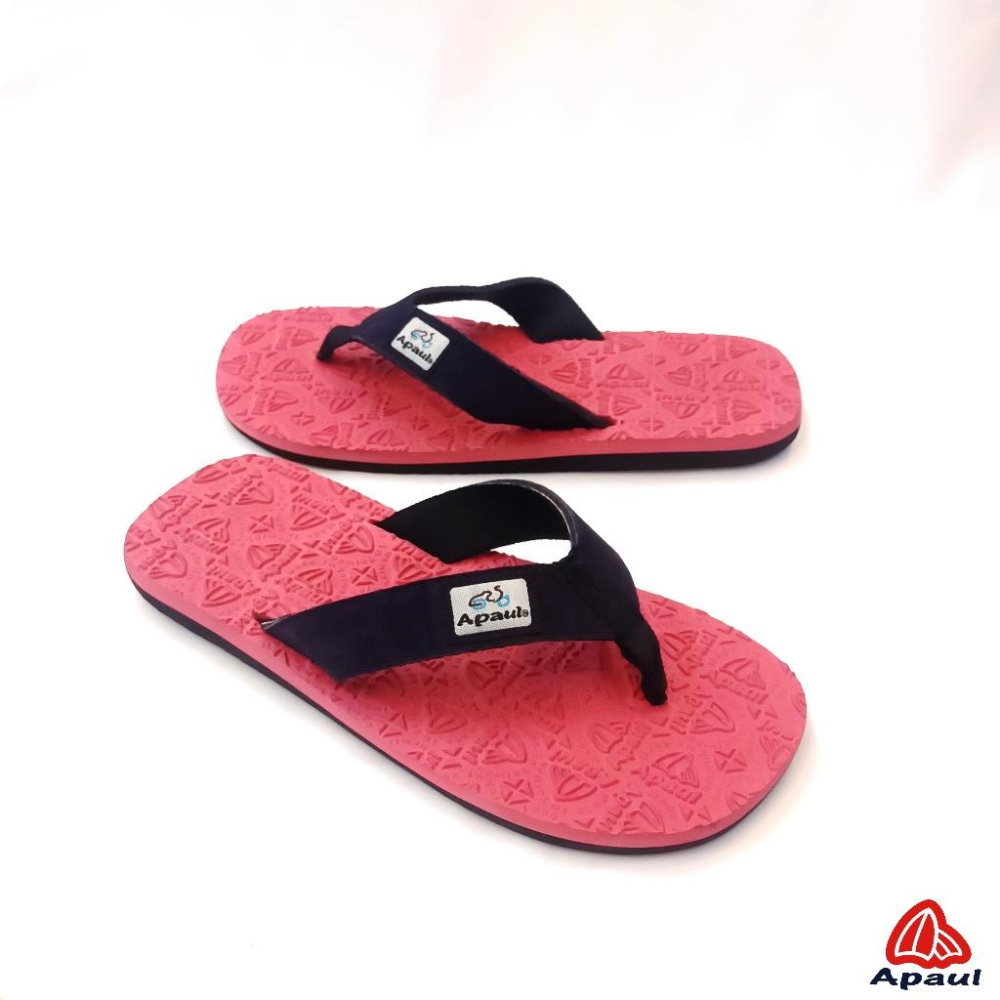 【APAUL雅鉑】32318-6 深藍/酒紅 皮革夾腳拖 反毛皮彈性夾腳拖 超寬版訂製夾腳拖 大腳丫夾腳拖-細節圖4