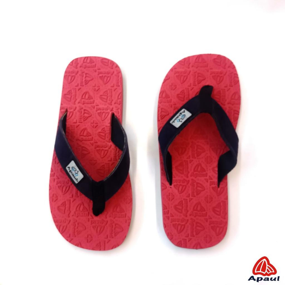 【APAUL雅鉑】32318-6 深藍/酒紅 皮革夾腳拖 反毛皮彈性夾腳拖 超寬版訂製夾腳拖 大腳丫夾腳拖-細節圖5