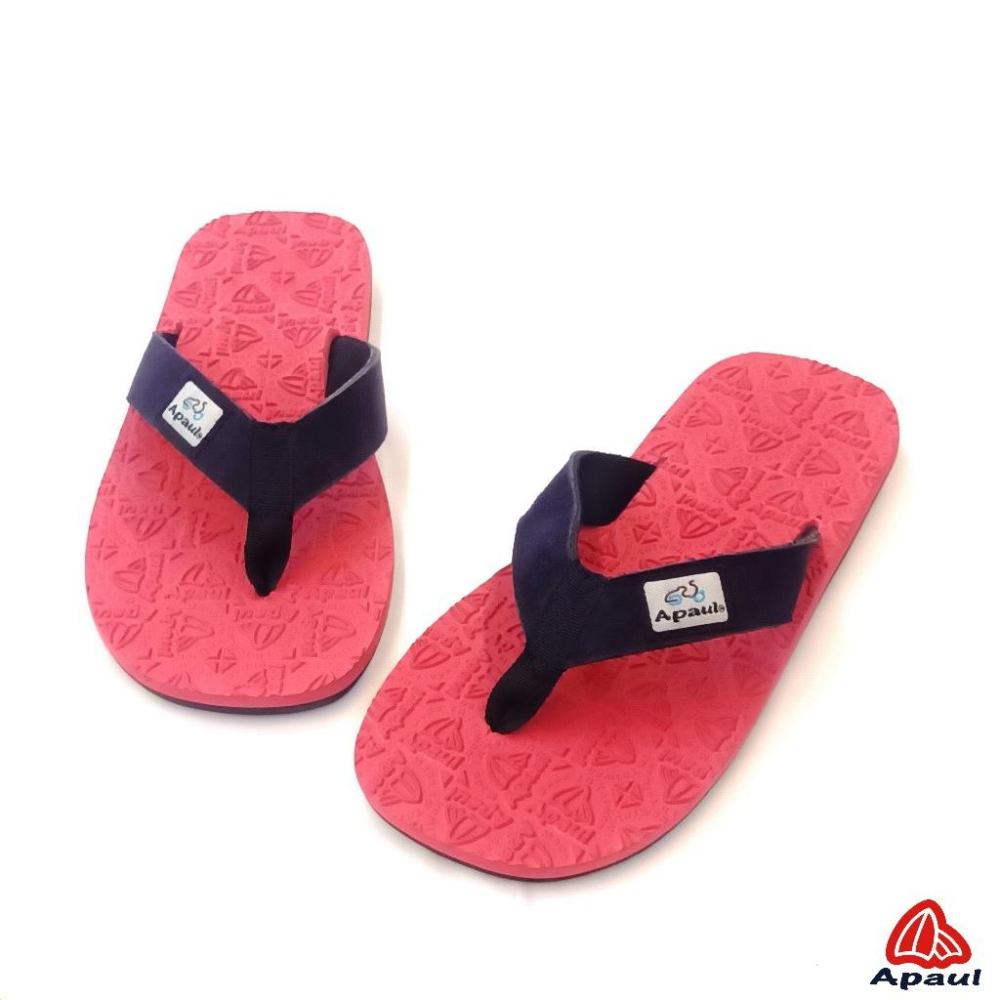 【APAUL雅鉑】32318-6 深藍/酒紅 皮革夾腳拖 反毛皮彈性夾腳拖 超寬版訂製夾腳拖 大腳丫夾腳拖-細節圖6