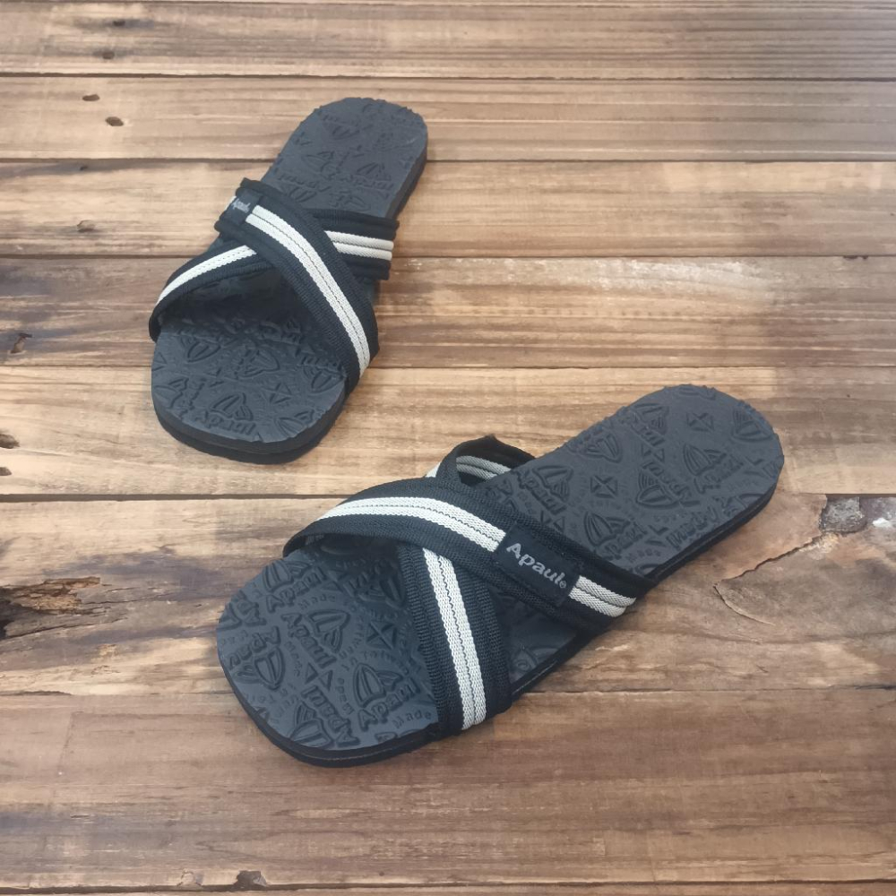 【APAUL雅鉑】22305 四色-經典交叉拖鞋 雅鉑紋交叉拖 橡膠拖鞋-細節圖3