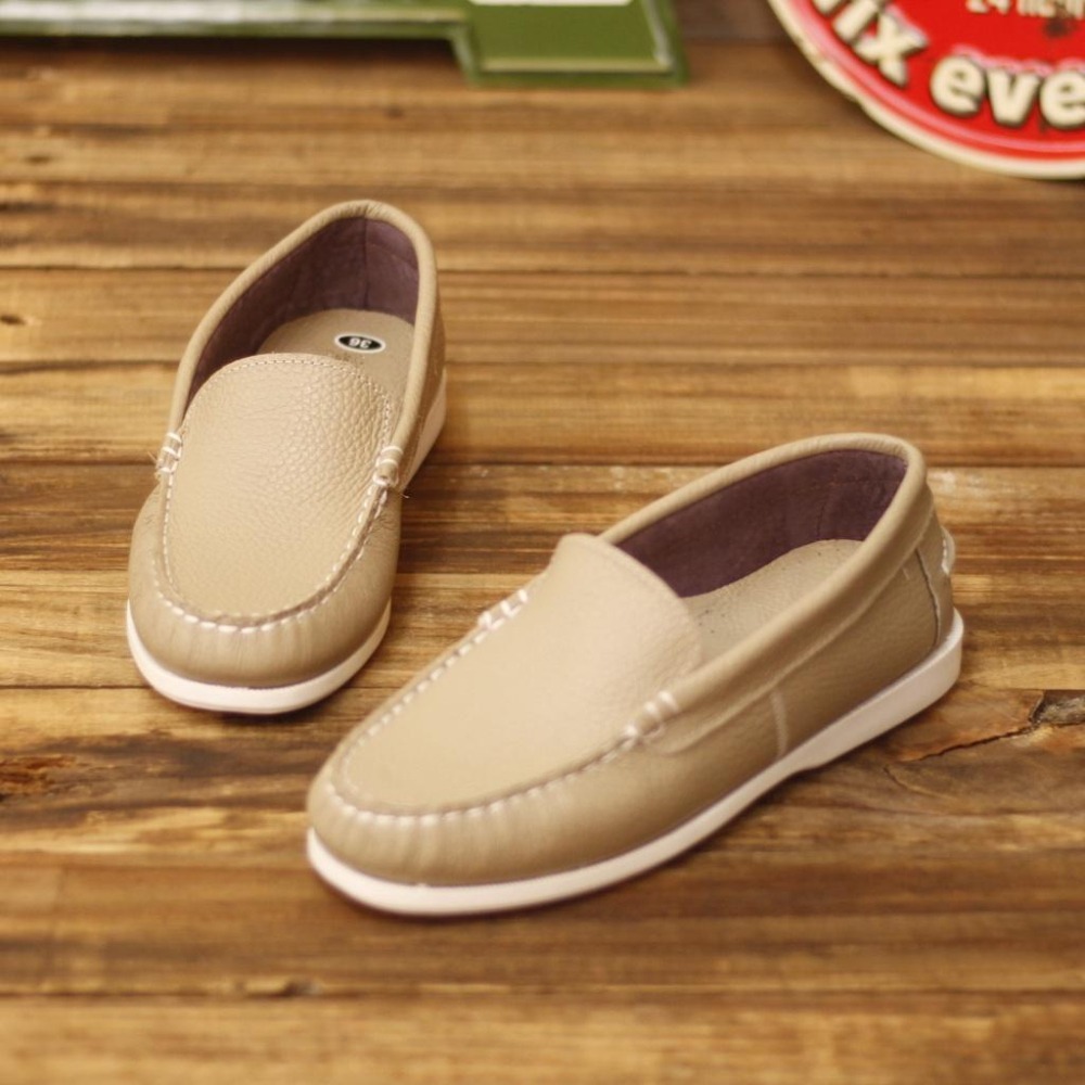 【雅鉑手作】 72201 奶茶色 牛皮休閒鞋  縫線平底鞋 帆船鞋  下單訂製鞋-細節圖2