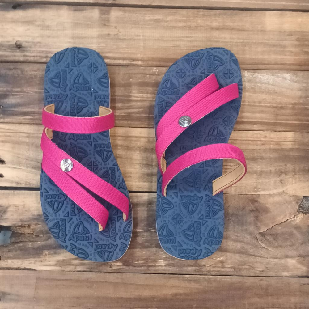 【APAUL雅鉑】52303-1 桃/藍 多色涼拖鞋 手作涼拖鞋 經典涼拖鞋 限定男女款涼拖鞋-細節圖3