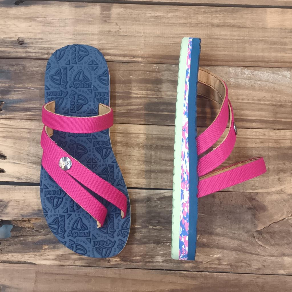 【APAUL雅鉑】52303-1 桃/藍 多色涼拖鞋 手作涼拖鞋 經典涼拖鞋 限定男女款涼拖鞋-細節圖4