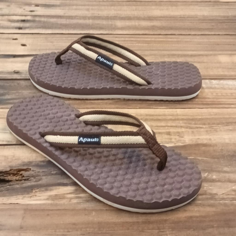 【APAUL雅鉑】31612 咖-細帶夾腳拖 斜度橡膠拖鞋-細節圖3