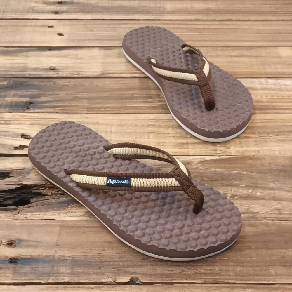 【APAUL雅鉑】31612 咖-細帶夾腳拖 斜度橡膠拖鞋-細節圖5