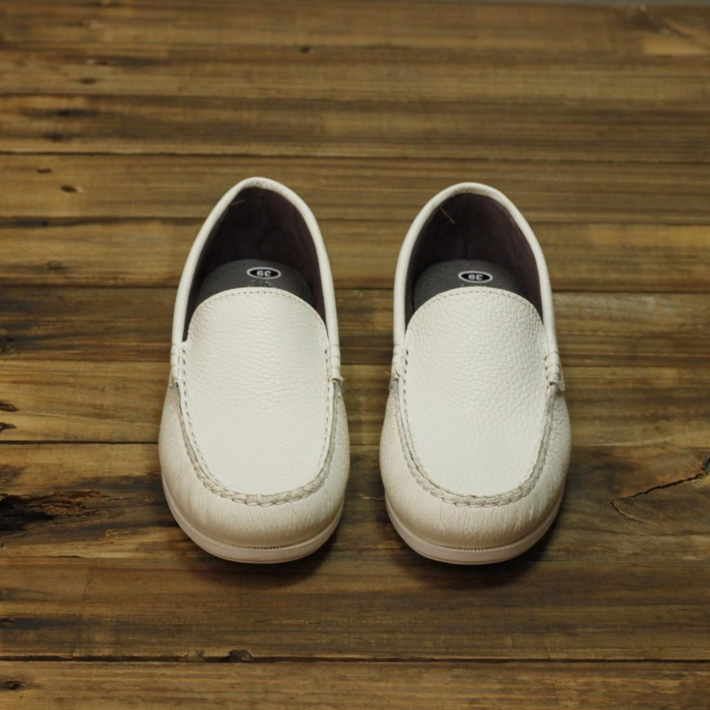 【雅鉑手作】72201白色 真皮休閒鞋  縫線平底鞋 學生鞋 護士鞋 帆船鞋 橡膠止滑底-細節圖5