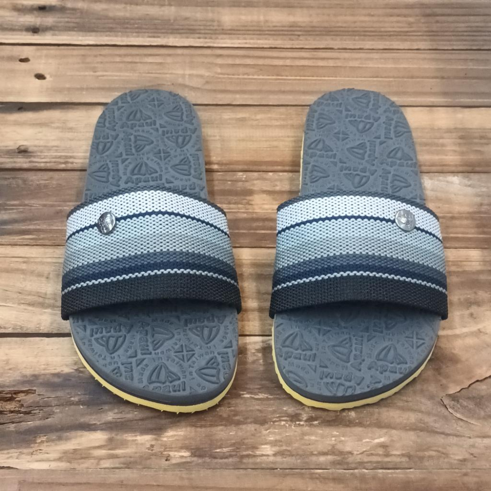 【APAUL雅鉑】12302-1黑/灰 運動風拖鞋 條紋一字拖鞋 橡膠止滑拖鞋-細節圖4