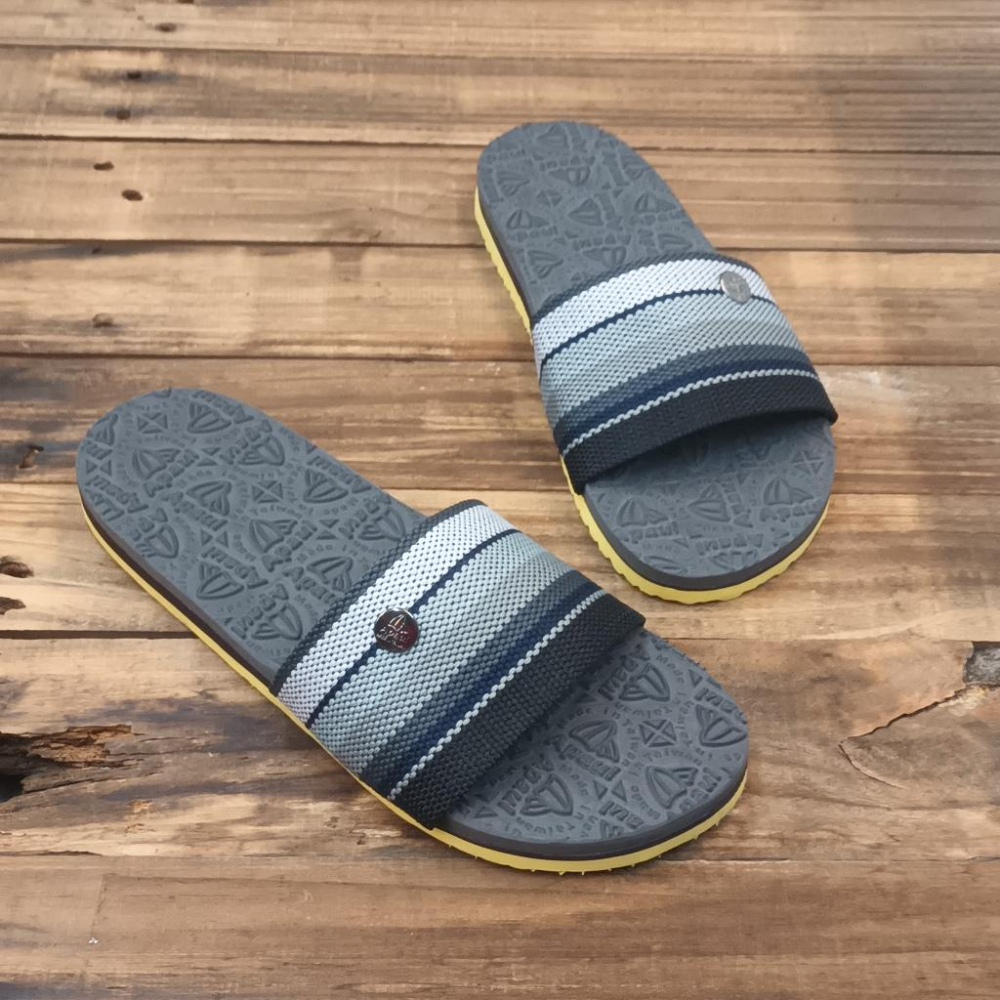 【APAUL雅鉑】12302-1黑/灰 運動風拖鞋 條紋一字拖鞋 橡膠止滑拖鞋-細節圖5