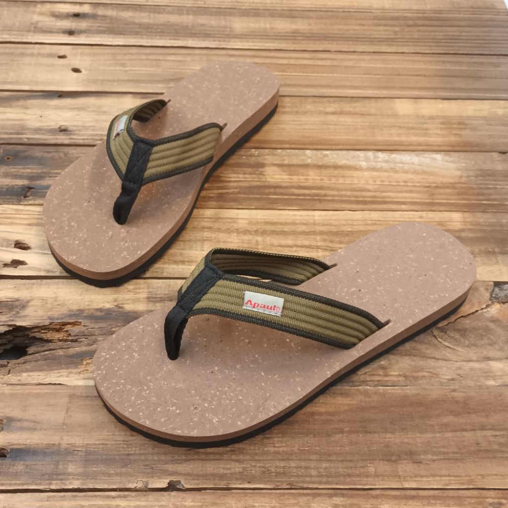 【APAUL 雅鉑】32303軟木紋拖鞋 厚底夾腳拖 森林系拖鞋-細節圖2