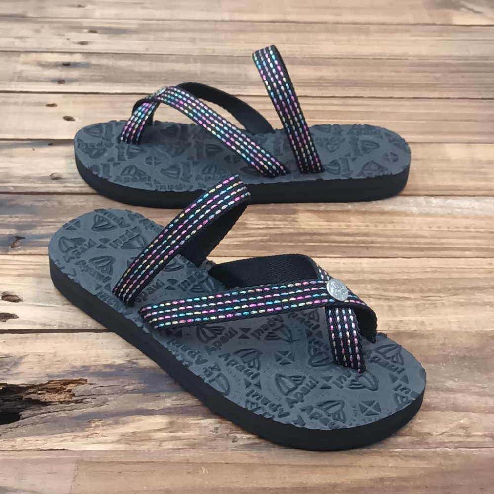 【APAUL雅鉑品牌鞋】52301-2黑色亮彩涼拖鞋 手作涼拖鞋 經典涼拖鞋 限定男女款涼拖鞋-細節圖3