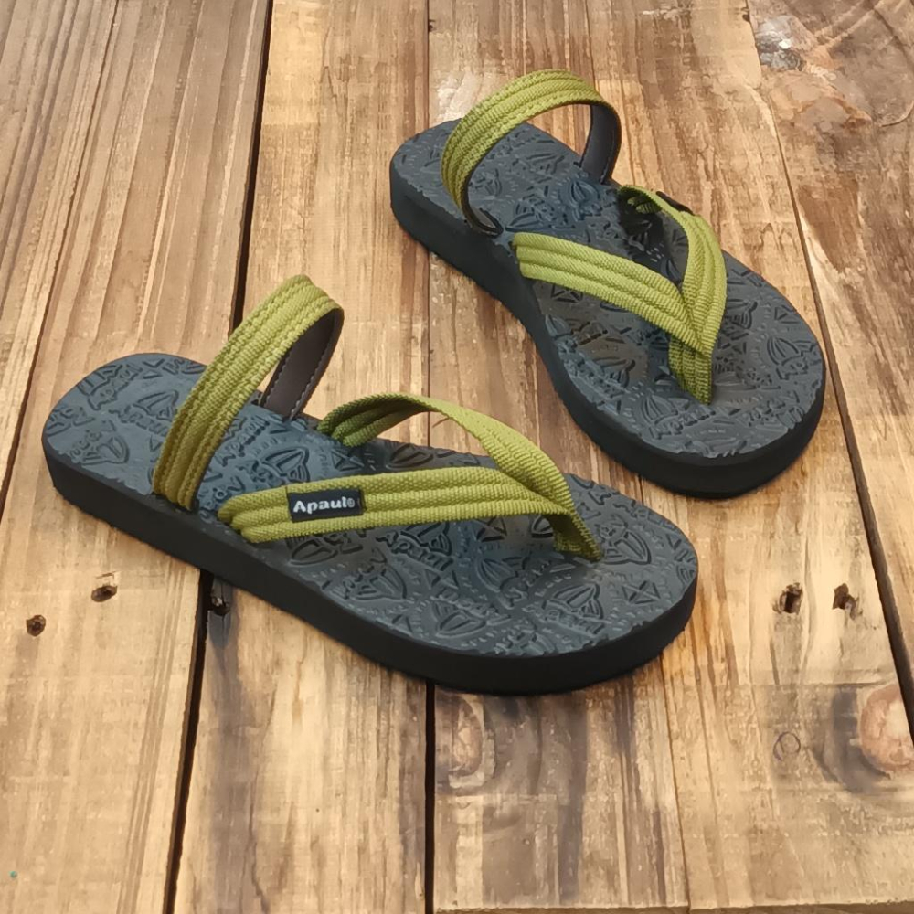 【APAUL雅鉑品牌鞋】52301黑色亮彩涼拖鞋 手作涼拖鞋 經典涼拖鞋 限定男女款涼拖鞋-細節圖2