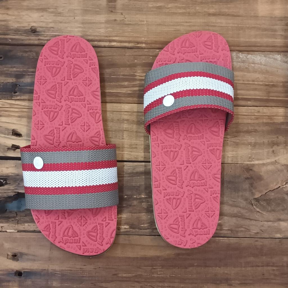 【APAUL雅鉑】12302-3-黑/灰 運動風拖鞋 條紋一字拖鞋 橡膠止滑拖鞋-細節圖4