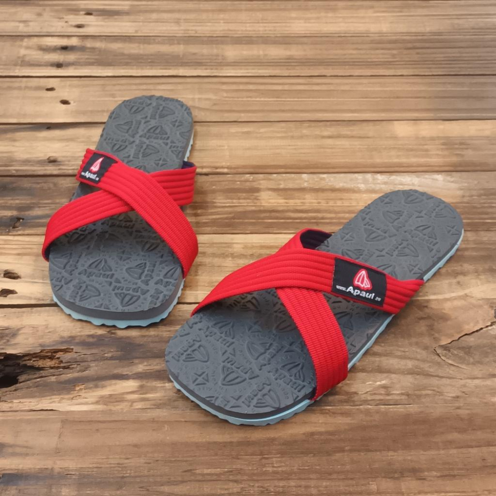【APAUL 雅鉑】22303-2 四色 親子交叉拖鞋 天然橡膠拖鞋 超防滑拖鞋-細節圖2