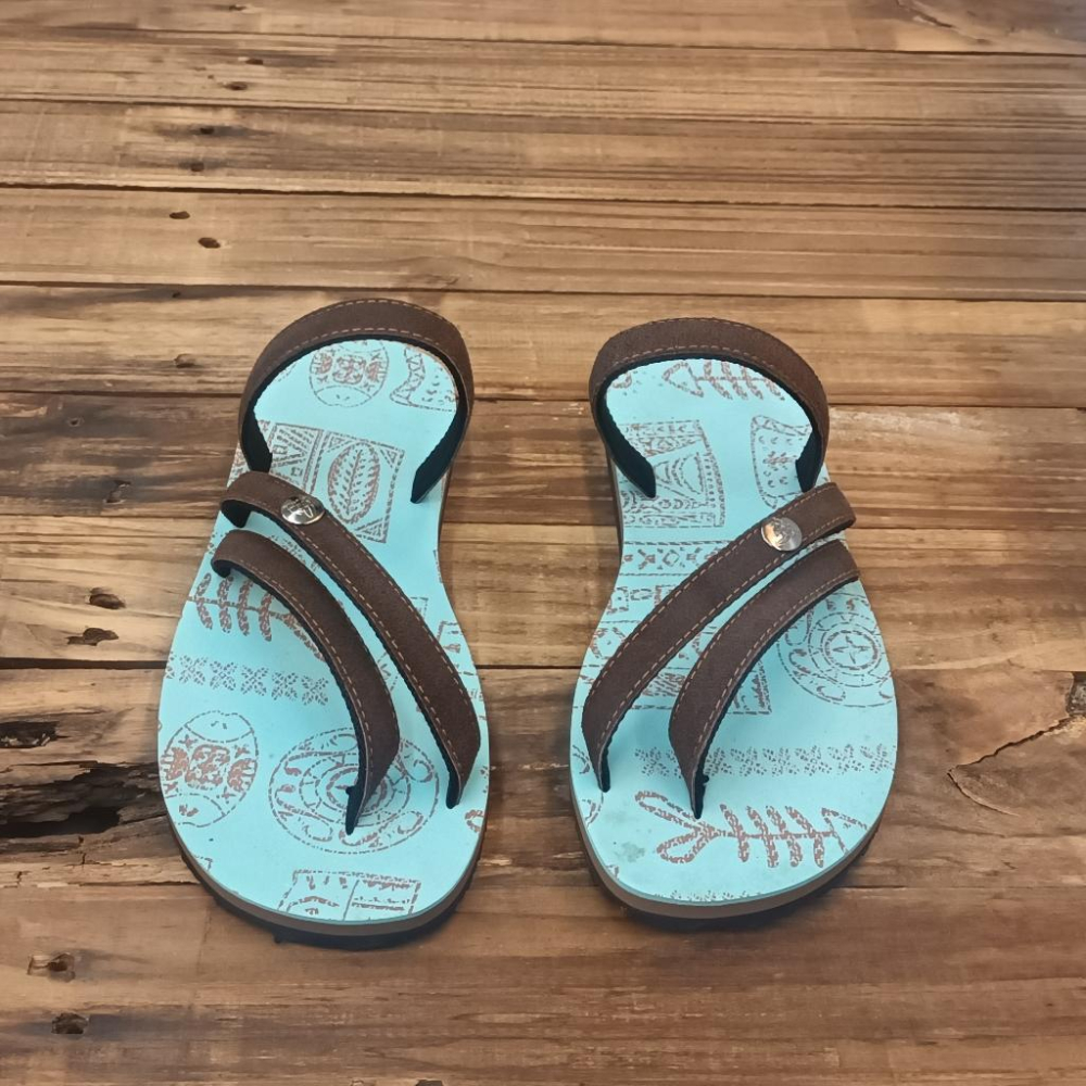 【APAUL雅鉑】 52305-2 咖/藍圖騰 多色涼拖鞋 手作涼拖鞋 經典涼拖鞋 限定男女款涼拖鞋-細節圖2