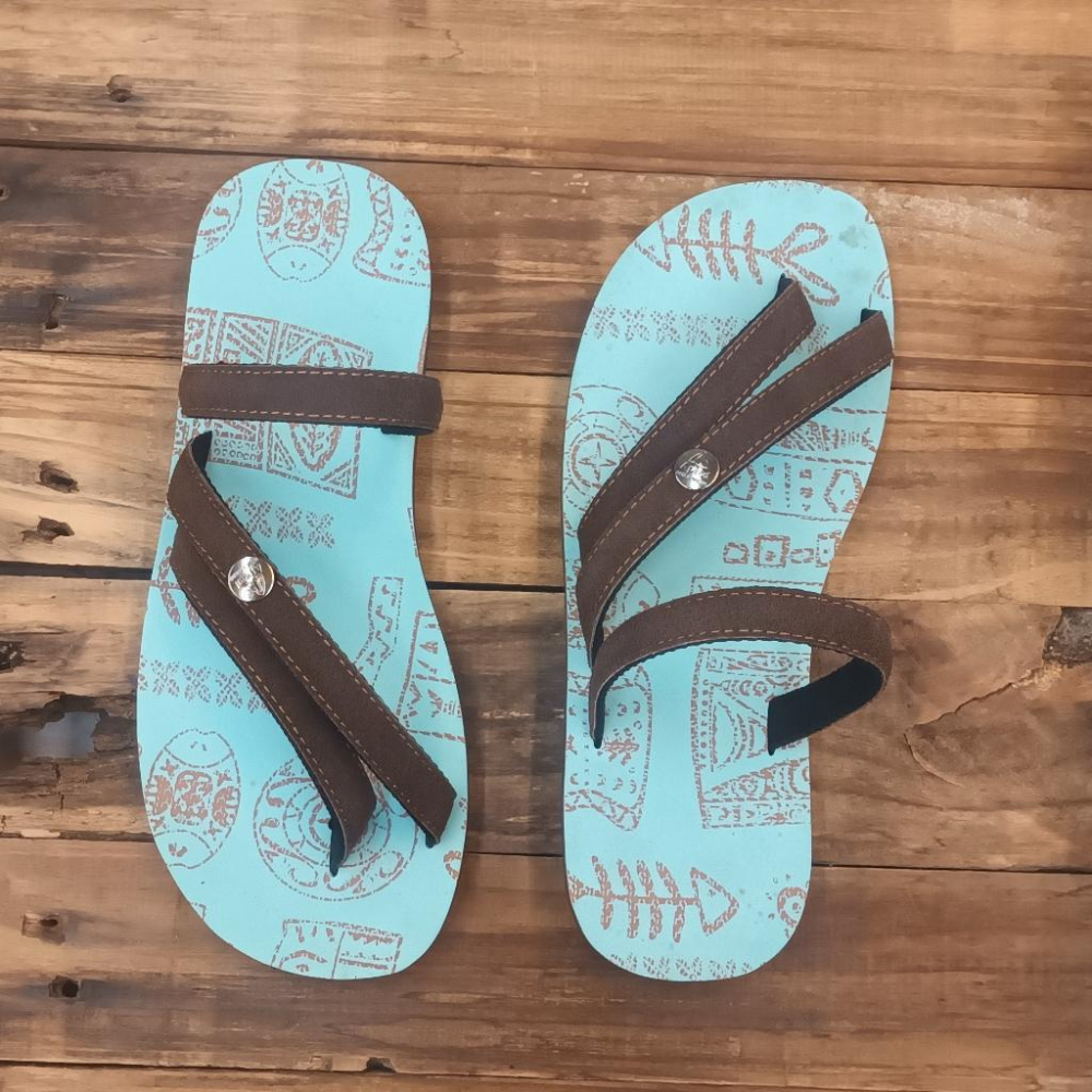 【APAUL雅鉑】 52305-2 咖/藍圖騰 多色涼拖鞋 手作涼拖鞋 經典涼拖鞋 限定男女款涼拖鞋-細節圖5