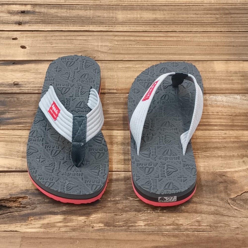 【APAUL 雅鉑】32308 灰配紅底 雅鉑紋路夾腳拖-細節圖3