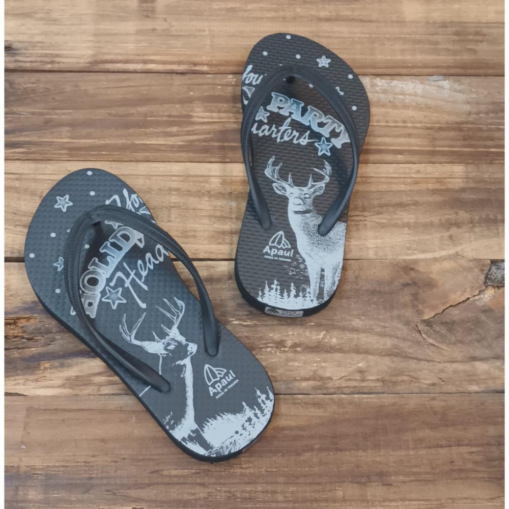 【APAUL雅鉑】31809- 黑 彈性耳帶童人字拖 彈力底人字拖 矽膠人字拖 防水防滑拖鞋-細節圖3