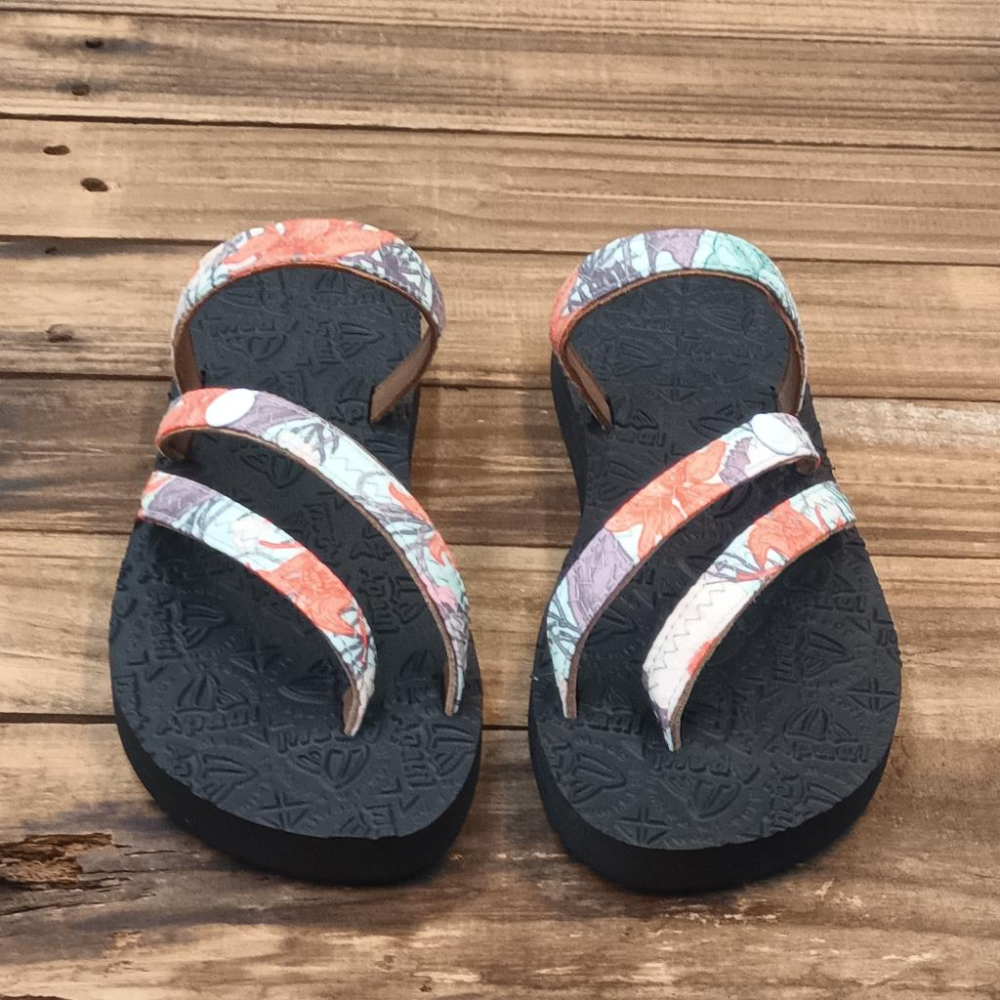 【APAUL雅鉑】52305-3 花圖騰/黑 多色涼拖鞋 手作涼拖鞋 經典涼拖鞋 限定男女款涼拖鞋-細節圖2