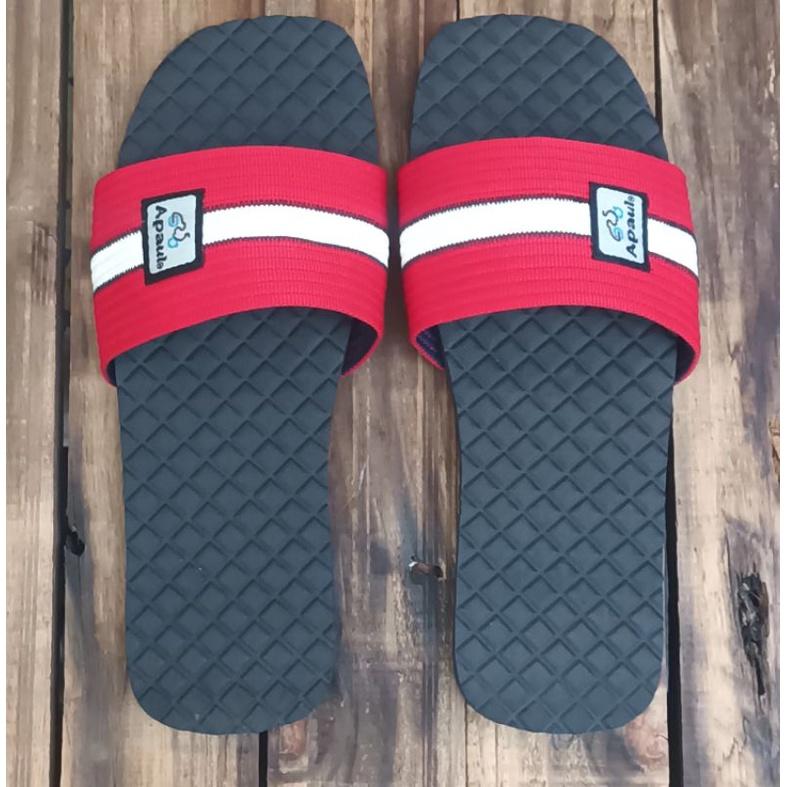 【APAUL雅鉑】12203-紅/米-黑 情侶一字拖-細節圖2