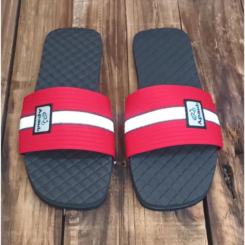 【APAUL雅鉑】12203-紅/米-黑 情侶一字拖-細節圖4