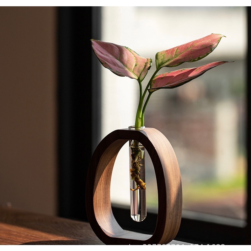 濳傢 ◖現貨◖實木胡桃花器 花盆 插花容器-細節圖2