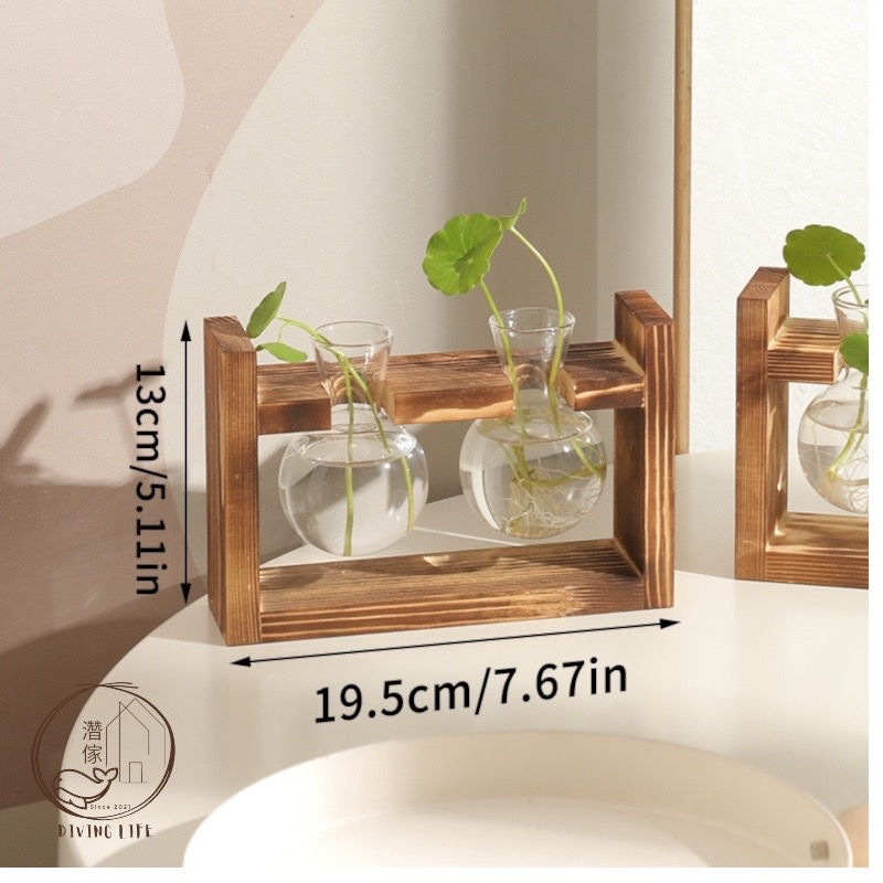 濳傢獨家◖現貨◖ 日式辦公室室內花器✨水耕花瓶 居家綠植水培玻璃 綠化辦公室擺飾 交換禮物-規格圖4