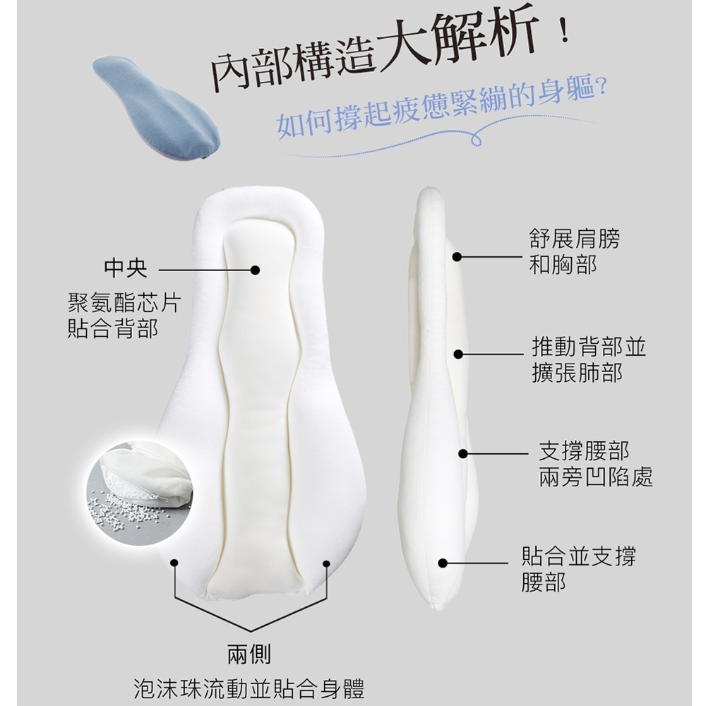 日本Marna 舒適放鬆晚安背枕-細節圖3