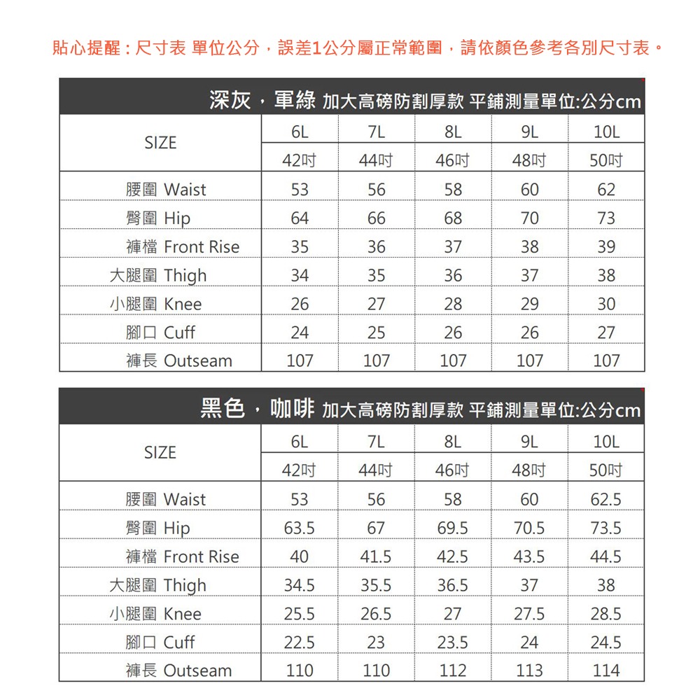 KASO 加大42~50吋耐磨厚款高磅防割工作褲 大尺寸 中大尺碼 彈性 工作長褲 厚 6538-細節圖8