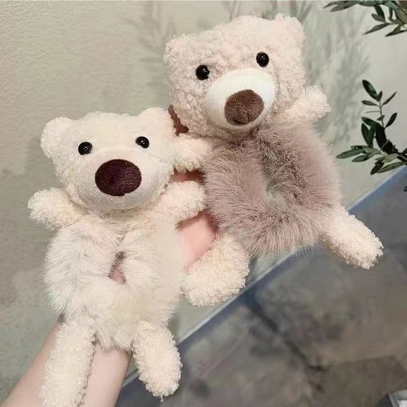 發票+台灣現貨天天寄【粉紅菲菲】可愛熊抱髮飾小熊髮圈簡約氣質紮頭髮皮筋網紅馬尾皮套ins大腸圈（A176）38-0120-細節圖4