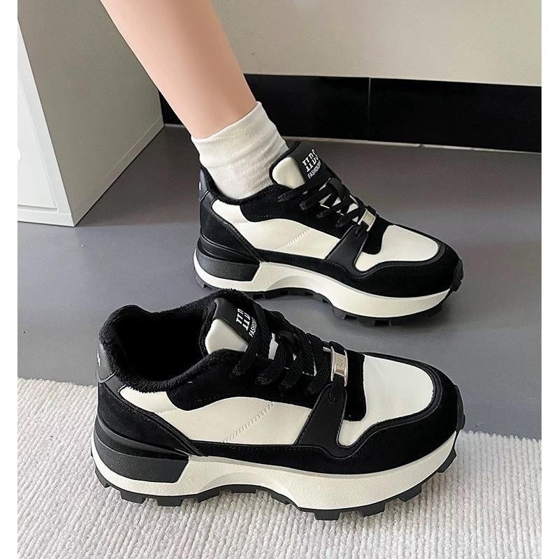 TATA【現貨➕預購】追加到貨 質感100分 美拉德撞色老爹鞋 出門必備款 百搭休閒款 休閒布鞋 厚底布鞋 增高布鞋-細節圖4