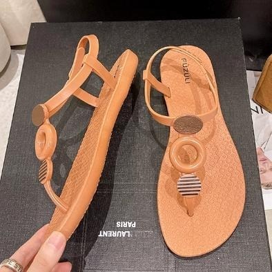 TATA【現貨➕預購】全防水防水涼鞋 雨天防水夾腳平底涼鞋 晴雨 兩穿涼鞋-細節圖5