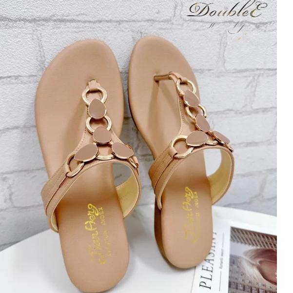 TATA【現貨➕預購】MITHJ台灣製造 波希米亞風貓眼夾腳拖鞋 小坡跟軟底止滑拖鞋 厚底拖鞋-細節圖2