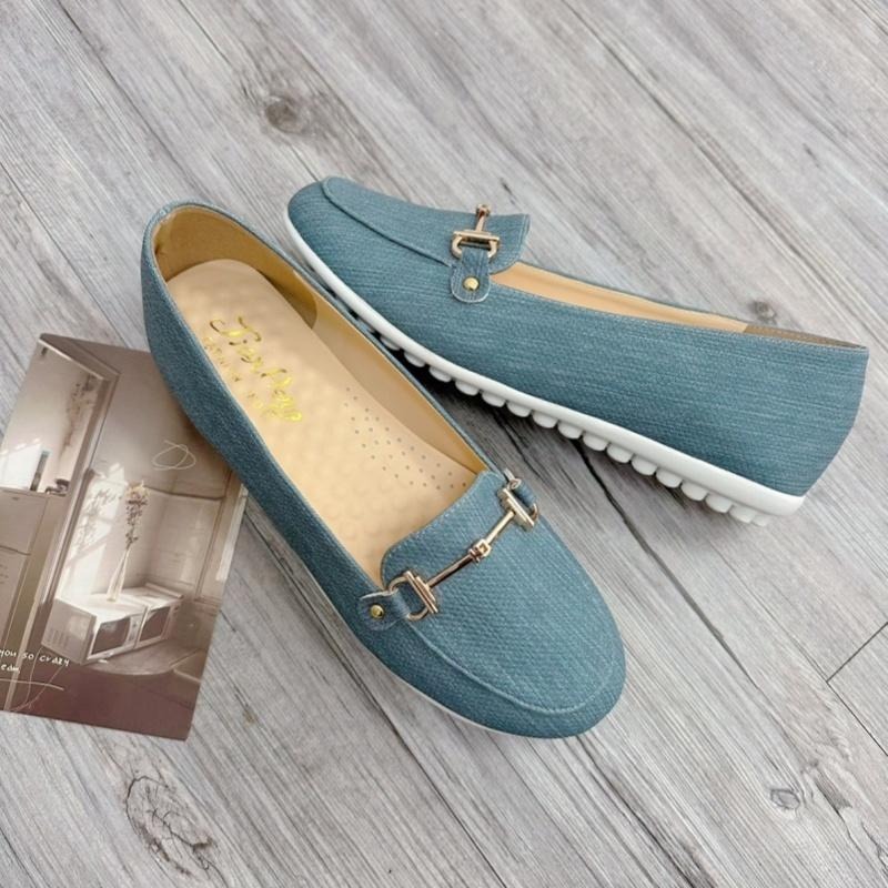 TATA【現貨➕預購】MITHJ台灣製豆豆鞋平底鞋乳膠底全包休閒鞋平底女鞋娃娃鞋鍊條裝飾-細節圖4