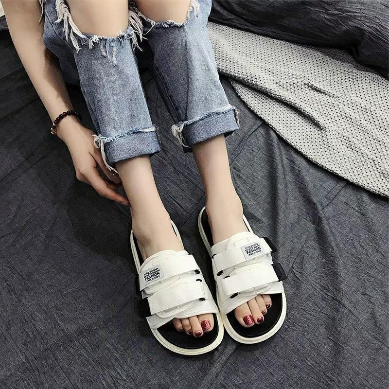 TATA【現貨➕預購】台灣出貨熱賣款兩色平底拖鞋魔鬼氈書是超好穿拖鞋-細節圖3