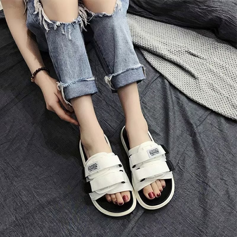 TATA【現貨➕預購】台灣出貨熱賣款兩色平底拖鞋魔鬼氈書是超好穿拖鞋-規格圖5