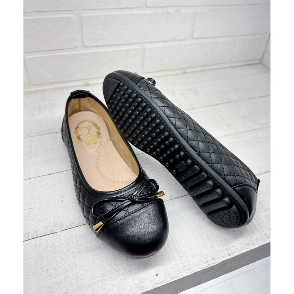 TATA【現貨➕預購】MITTD台灣製造 小香風百搭款娃娃鞋 格紋豆豆鞋 小蝴蝶結淑女鞋 乳膠軟底-規格圖5