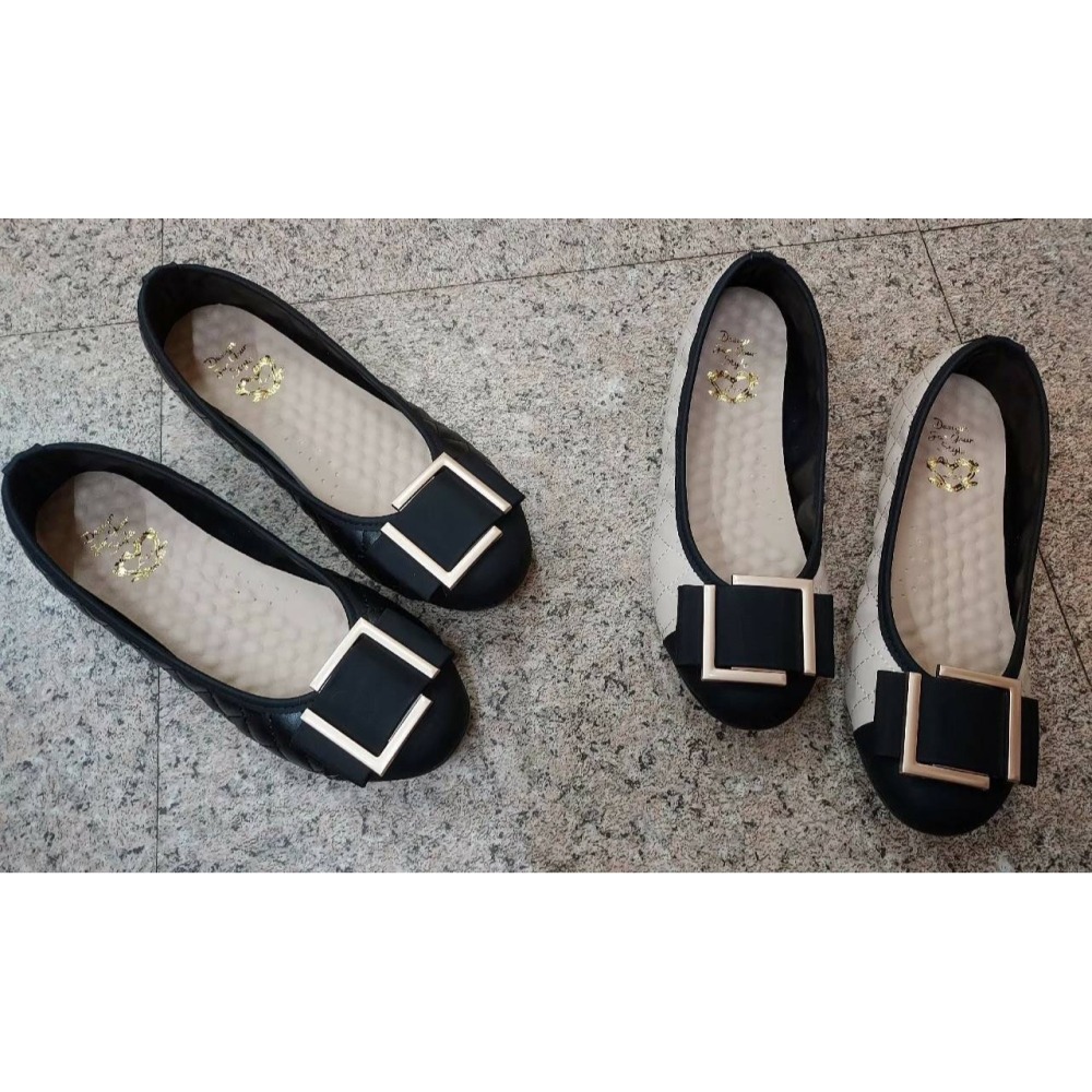 TATA【現貨➕預購】MITSL 台灣製 小香風乳膠鞋墊 方釦設計 舒適平底包鞋 平底女鞋 娃娃鞋-細節圖2