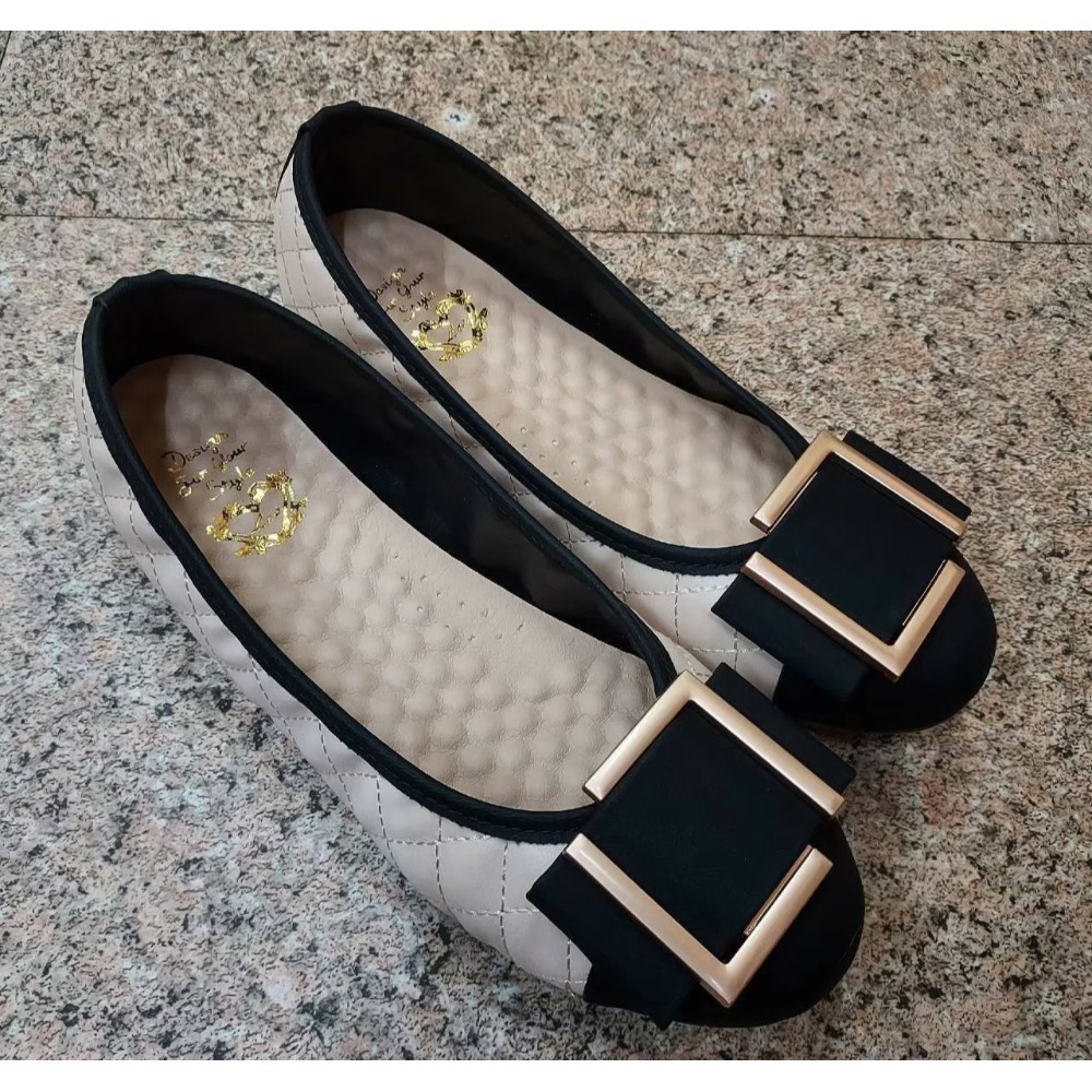 TATA【現貨➕預購】MITSL 台灣製 小香風乳膠鞋墊 方釦設計 舒適平底包鞋 平底女鞋 娃娃鞋-規格圖5