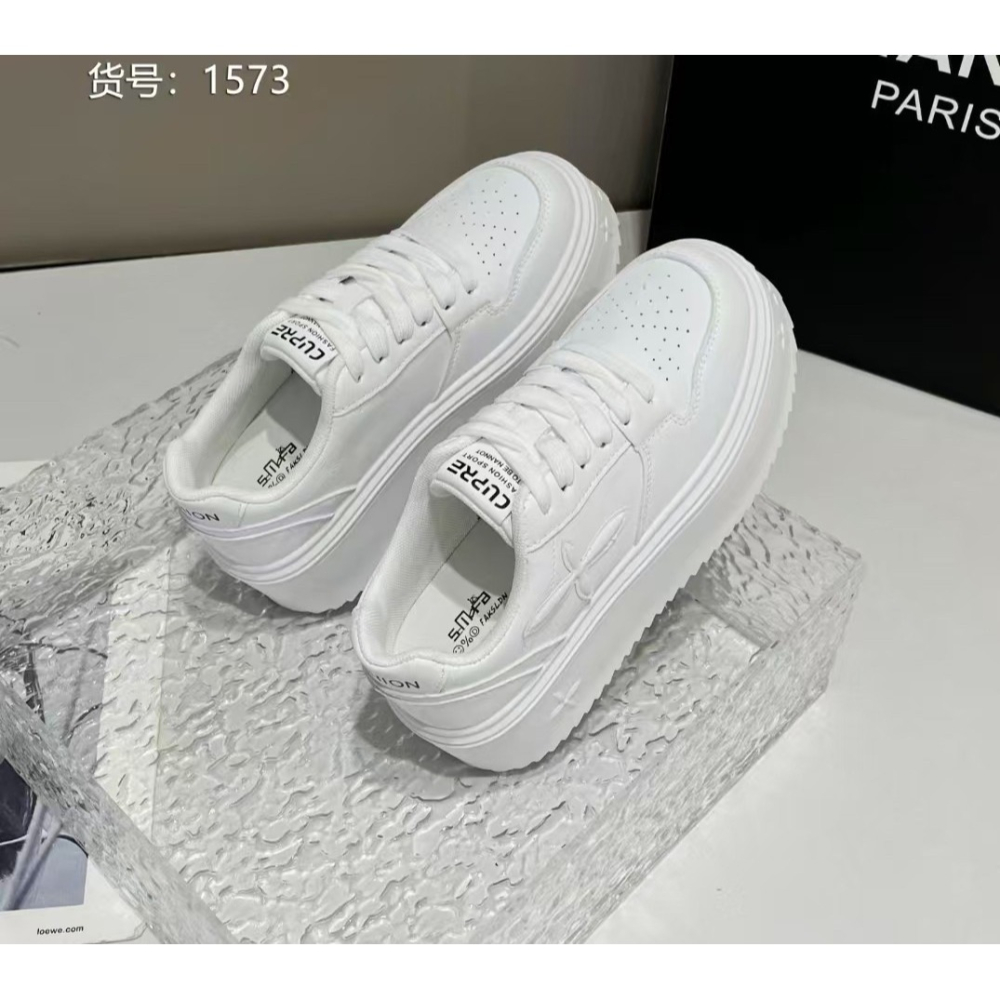 TATA【現貨➕預購】厚底小白鞋 增高板鞋 小個子必備單品 學生鞋 休閒外出鞋 好穿搭白鞋 怎麼搭都好看~~~-細節圖2