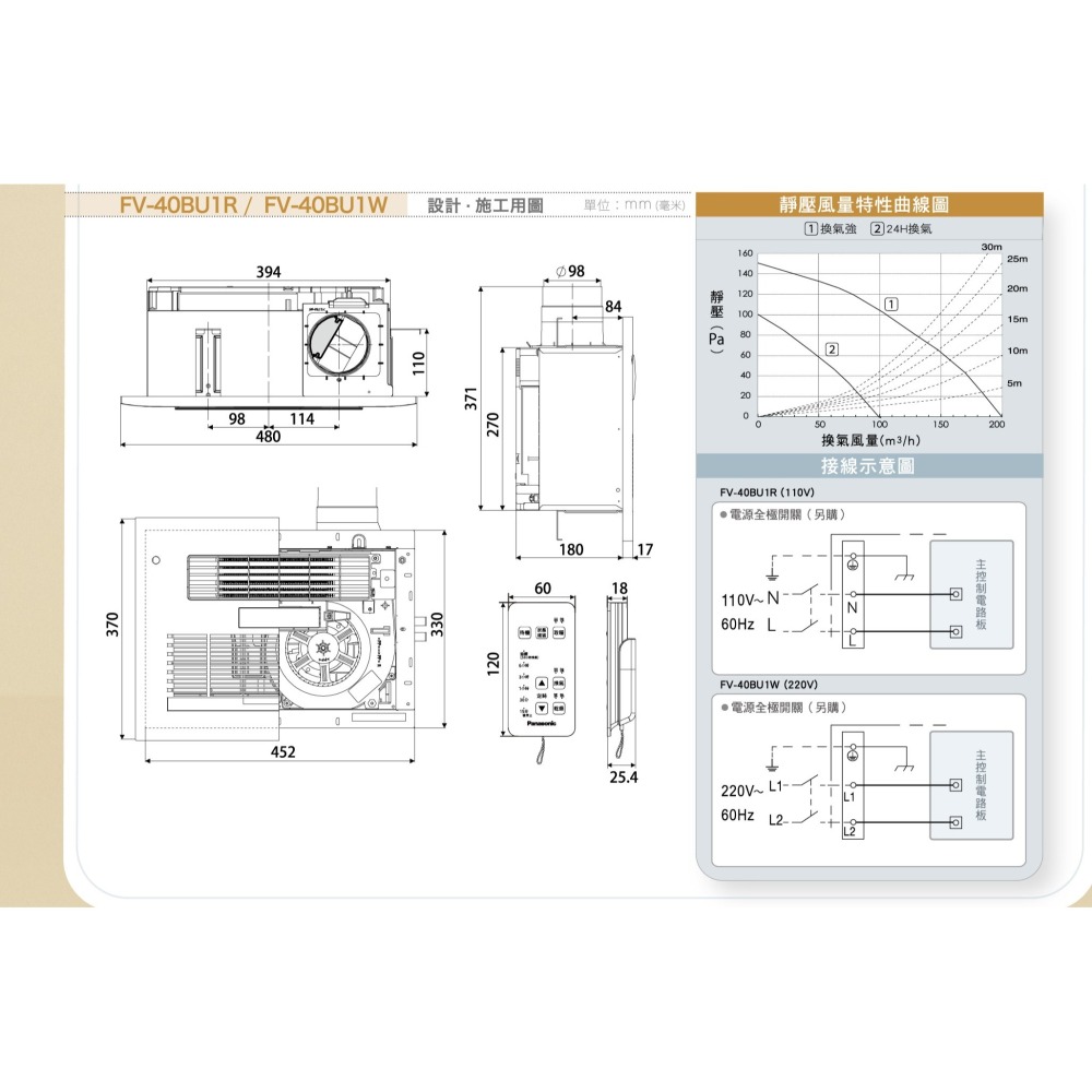 【國際牌Panasonic】浴室四合一暖風機 FV-40BU1R.W 遙控 110V/220V-細節圖3