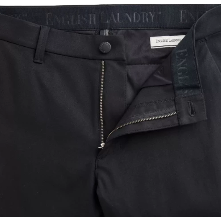 38腰零碼出清-English Laundry 男休閒奇諾長褲 黑色 #1719575-細節圖2