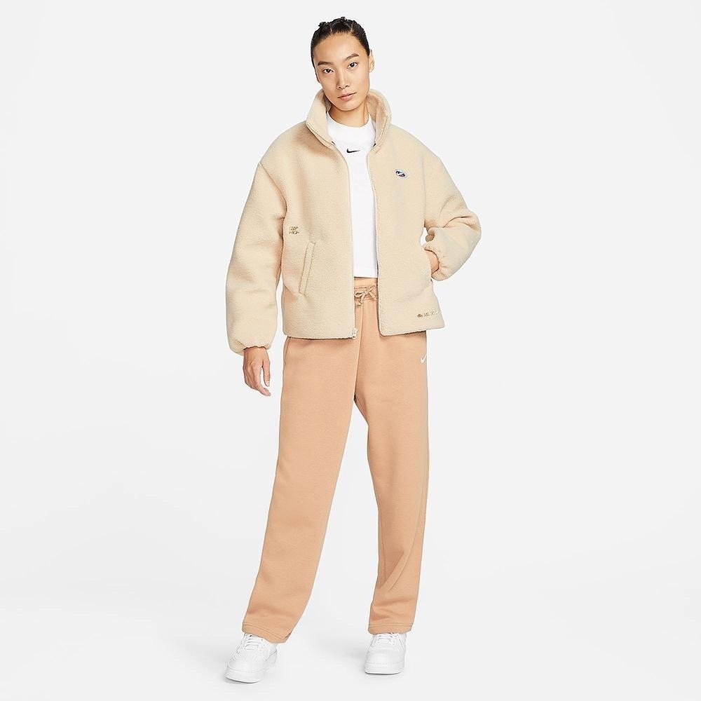 【WS】NIKE NSW 小LOGO 女款 大勾 寬鬆 開岔 長袖 短版 毛毛外套 運動 外套 FD4796-126-細節圖3