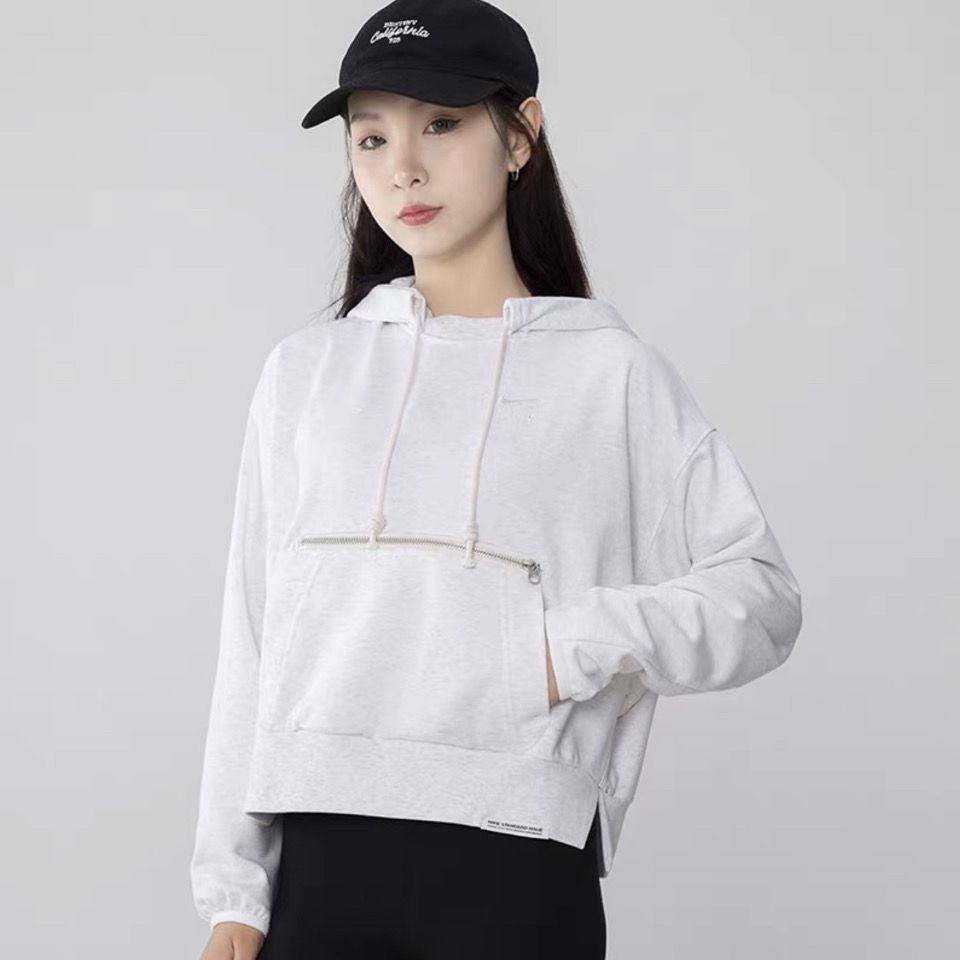 【WS】NIKE DRI FIT HOODIE 白 女款 短版 長袖 連帽 帽T DA6484-110-細節圖2