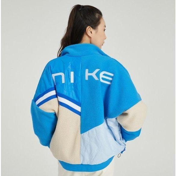 【WS】NIKE NSW 小LOGO 女款 復古 拼接 長袖 保暖 毛毛外套 運動 夾克 外套 FB1821-435-細節圖3