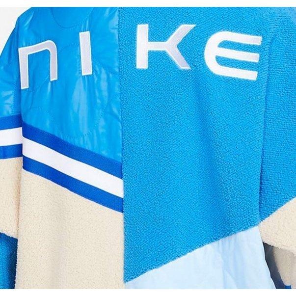 【WS】NIKE NSW 小LOGO 女款 復古 拼接 長袖 保暖 毛毛外套 運動 夾克 外套 FB1821-435-細節圖5