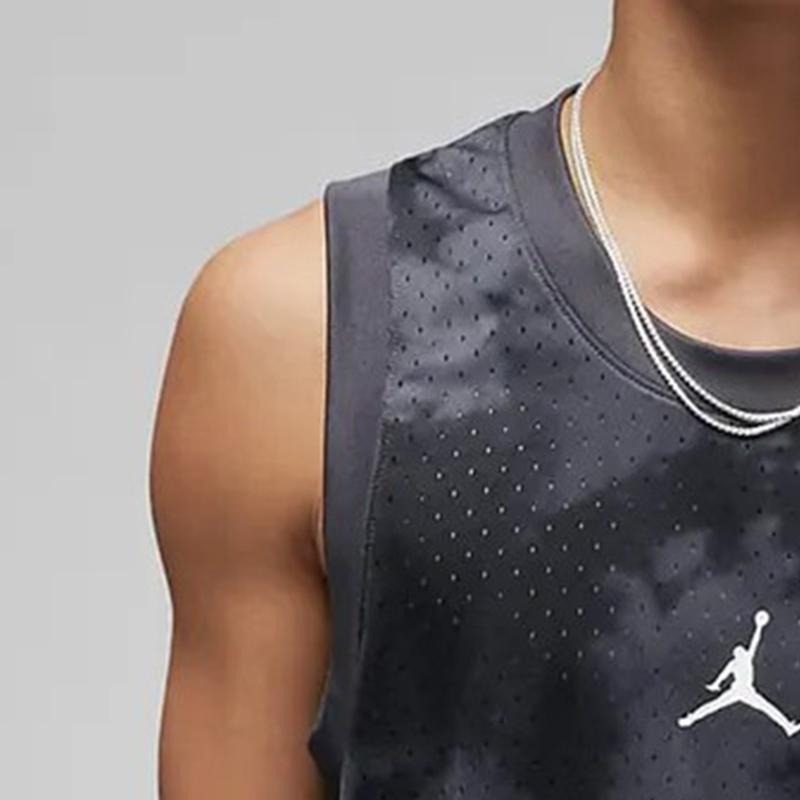 【WS】NIKE JORDAN 男款 黑迷彩 小LOGO 網眼 背心 球衣 DZ0568-022-細節圖3