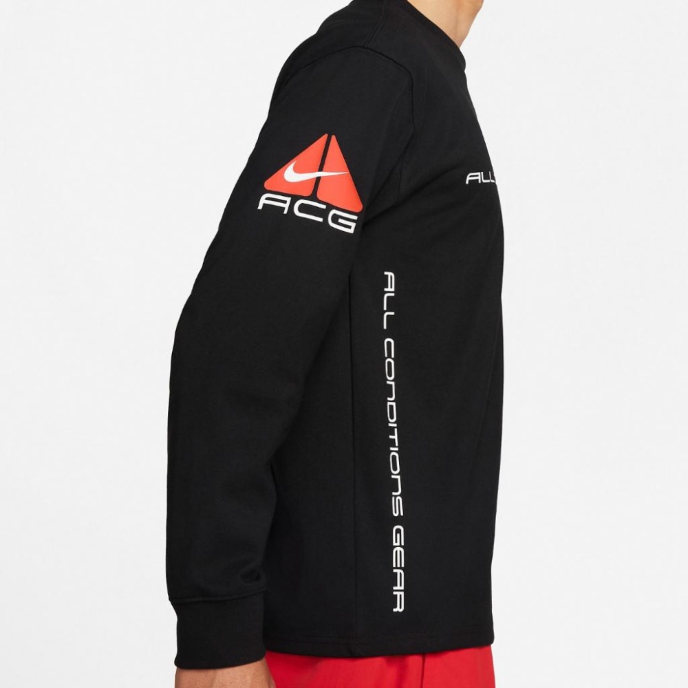 【WS】NIKE ACG CREW 男款 黑橘 運動 休閒 長袖 大學T DV9639-010-細節圖4